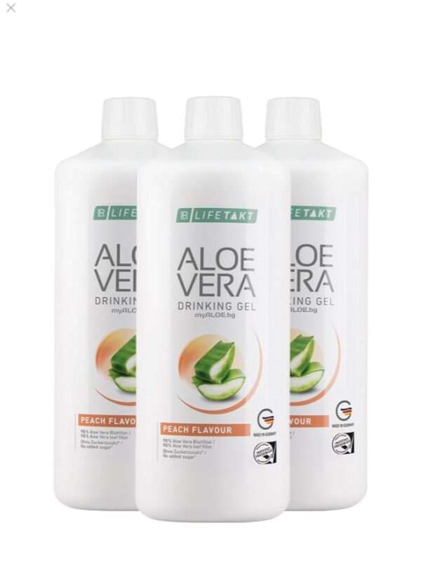 Aloe Vera Гел за пиене с вкус на праскова, троен комплект от myALOE.bg LR online magazin