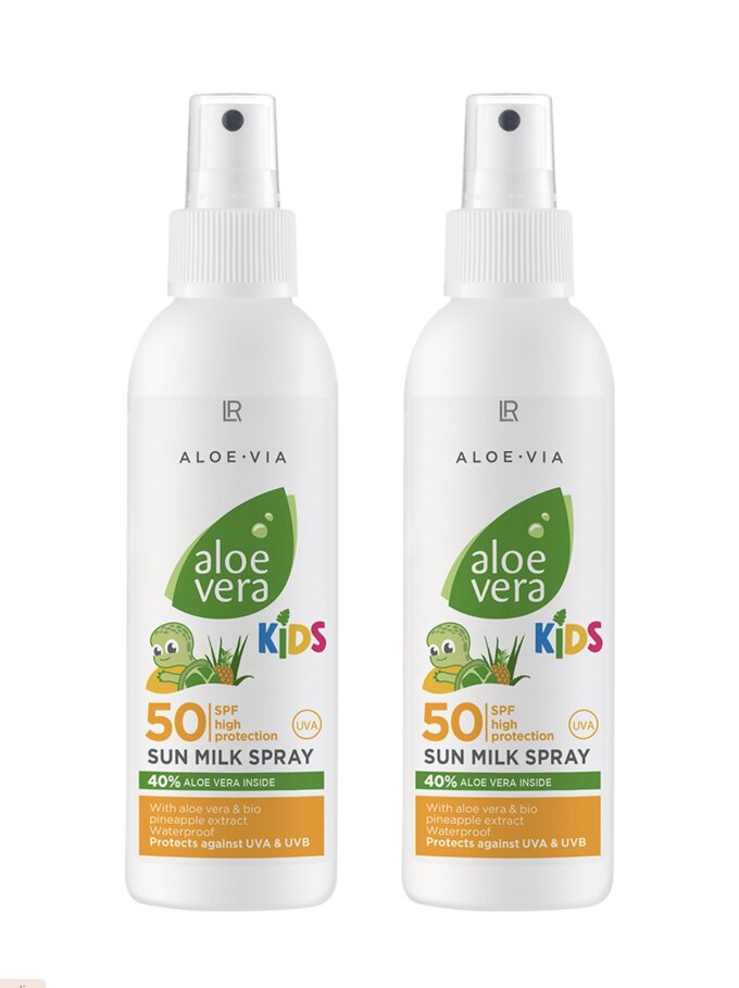 Aloe Vera Слънцезащитно спрей мляко за деца SPF 50, двоен комплект MYALOE.BG