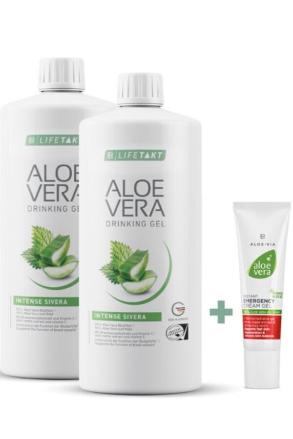 LR Aloe Vera Gel za piene s kopriva sivera myALOE.bg promo komplekt Aloe Vera Гелове за пиене двоен комплект + подарък