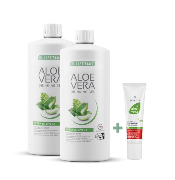LR Aloe Vera Gel za piene s kopriva sivera myALOE.bg promo komplekt Aloe Vera Гелове за пиене двоен комплект + подарък