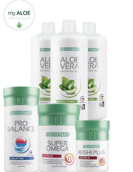 Комплект за Високо Кръвно - Aloe Vera с Коприва, Super Omega 3, Pro Balance, Гъба Рейши