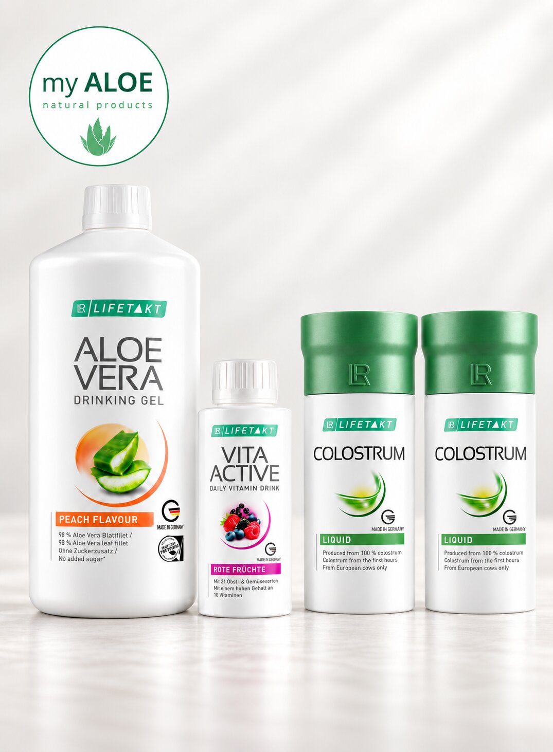 aloe vera peach & vita active & 2 colostrum myaloe.bg